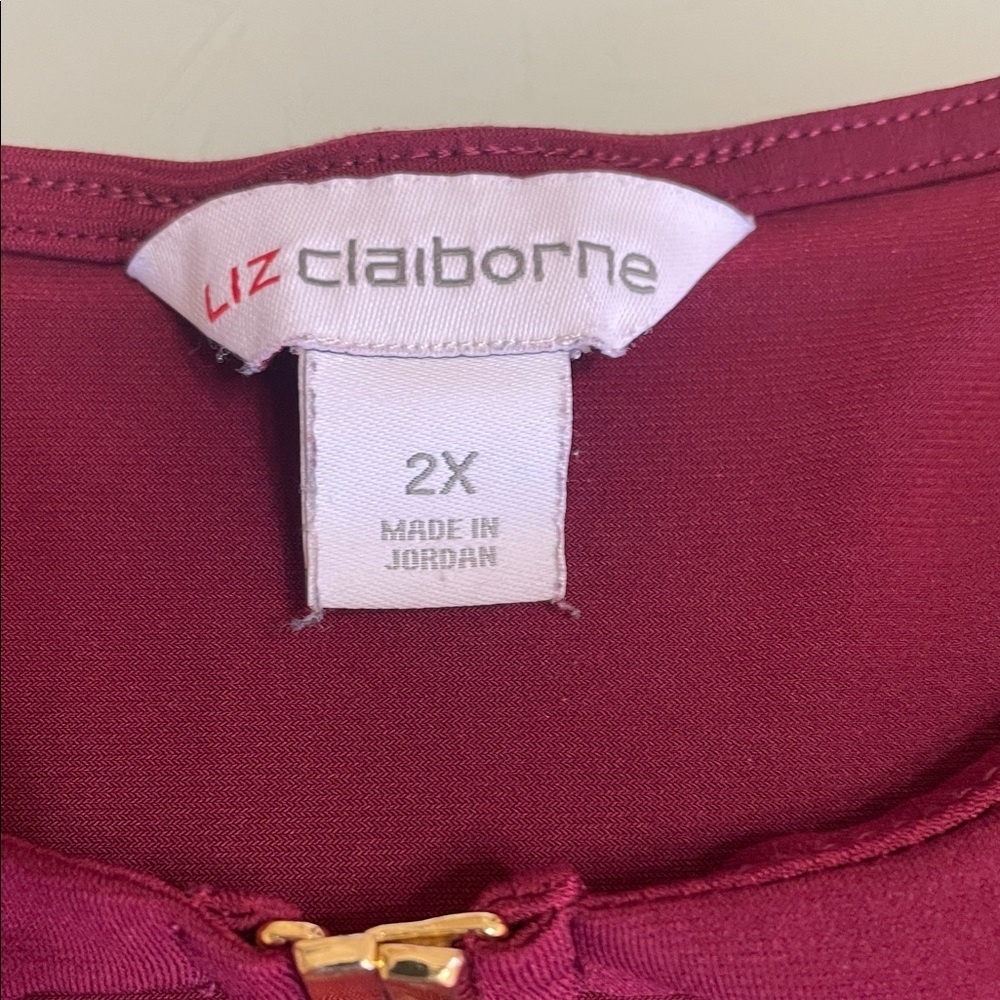 Liz Claiborne Deep Red Blouse - Picture 9 of 12